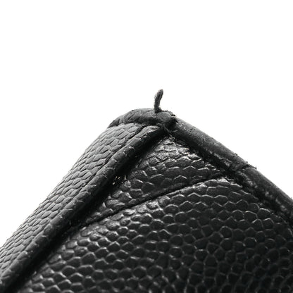 Saint Laurent Grain De Poudre Matelasse Chevron Monogram Chain Wallet Black 13 of 19