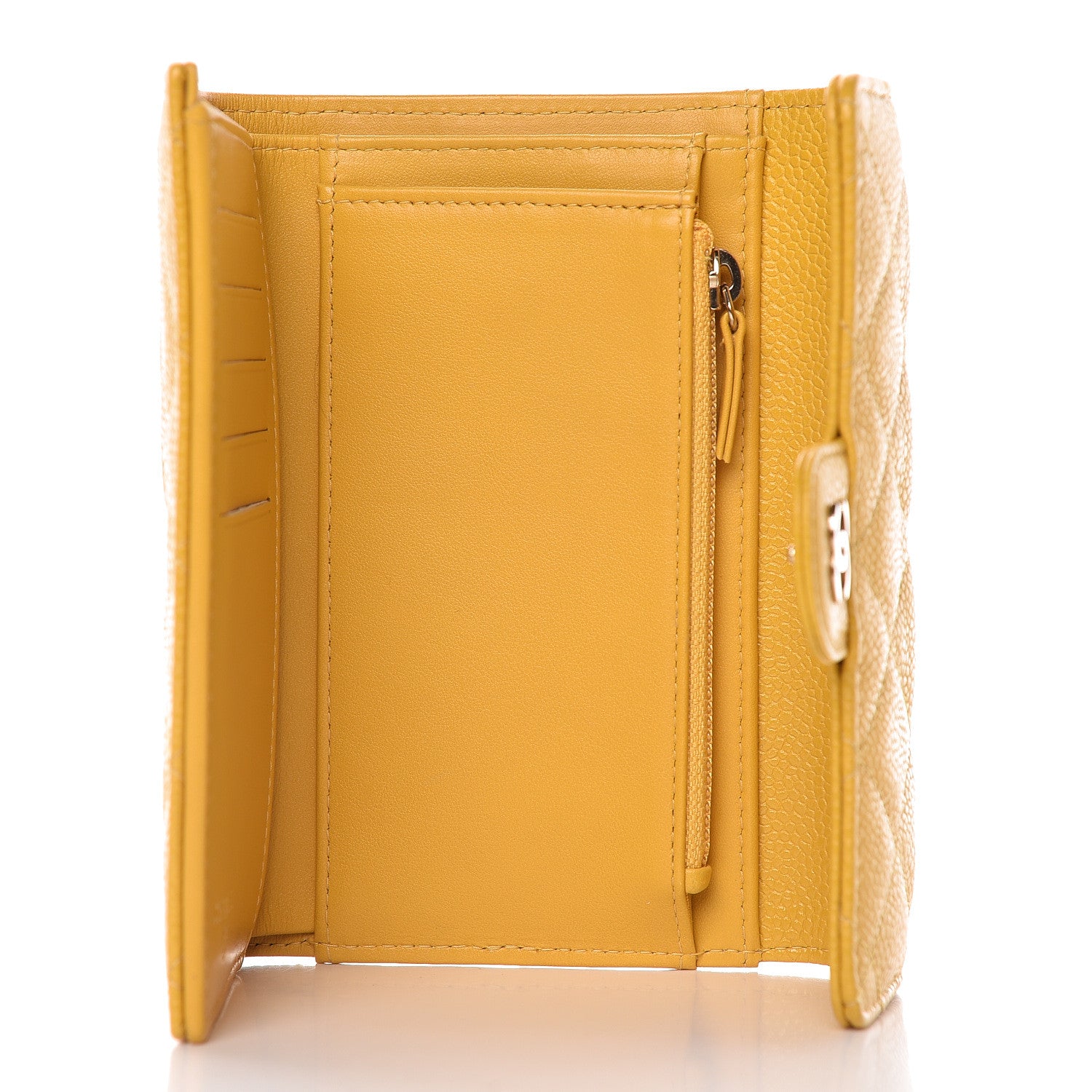 Chanel Caviar Quilted Medium Flap Wallet Yellow 5 of 8