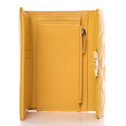 Chanel Caviar Quilted Medium Flap Wallet Yellow 5 of 8