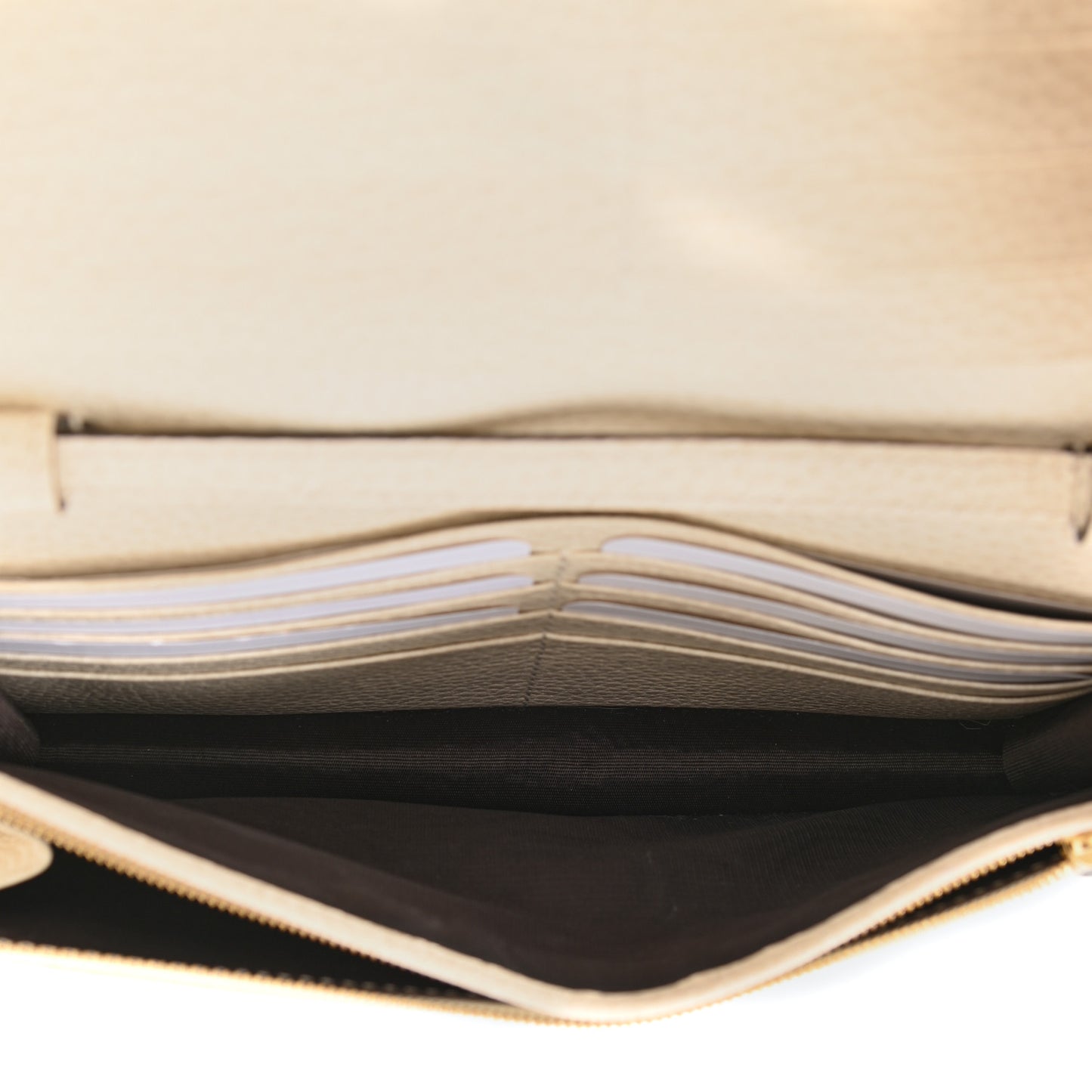 Dollar Calfskin Mini Swing Wallet Bag Mystic White