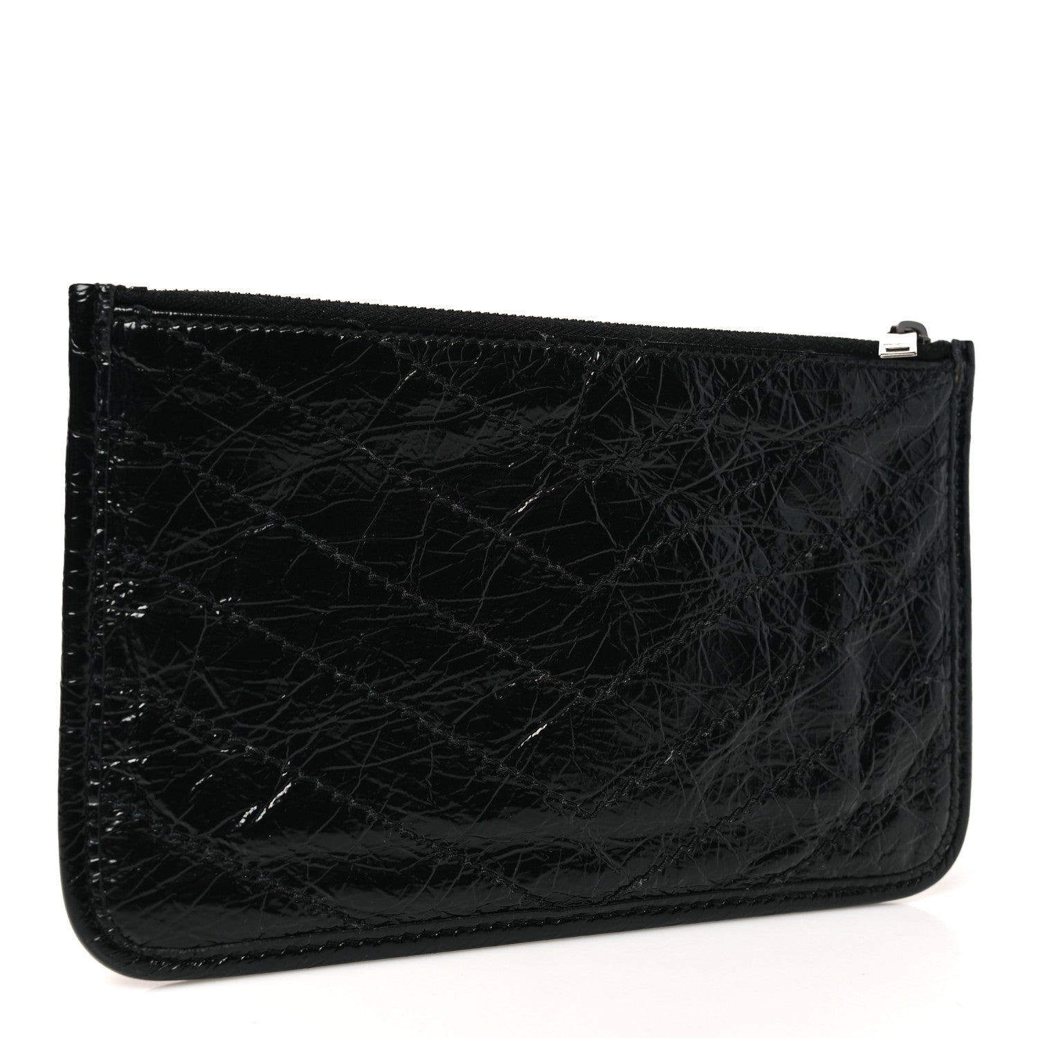 Saint Laurent Crinkled Calfskin Matelasse Monogram Niki Bill Pouch Black 3 of 8