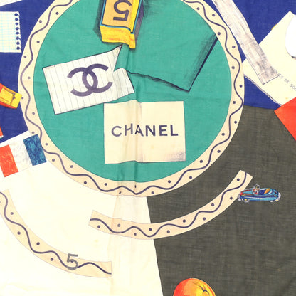 Chanel Cotton CC Scarf Red Multicolor 2 of 3