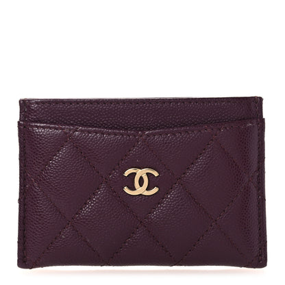 Chanel Caviar Quilted Card Holder Burgundy 1 of 11