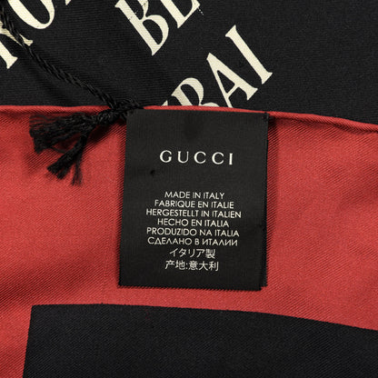Gucci Silk Gucci Multiworld Square Scarf Black Multicolor 3 of 3