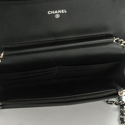 Chanel Patent Quilted Brilliant Wallet On Chain WOC Black 5 of 8