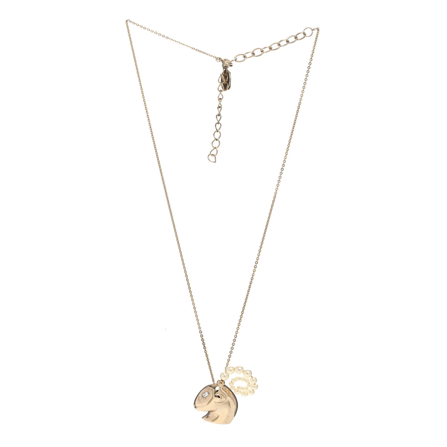 Crystal Pearl Tell Me Dior Zodiac Aries Necklace Gold