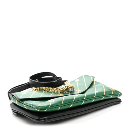 Gucci Calfskin Diagonal GG Medium Thiara Double Envelope Shoulder Bag Emerald Green Black 4 of 11