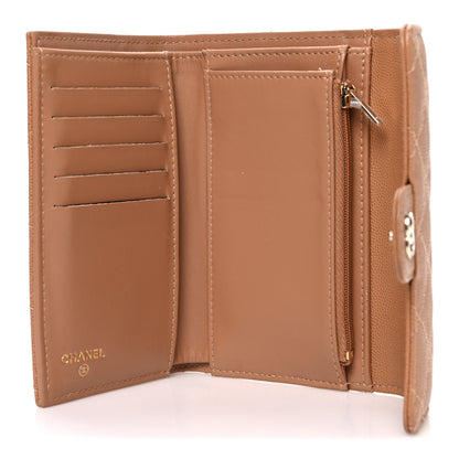 Chanel Caviar Quilted Medium Flap Wallet Beige 5 of 9