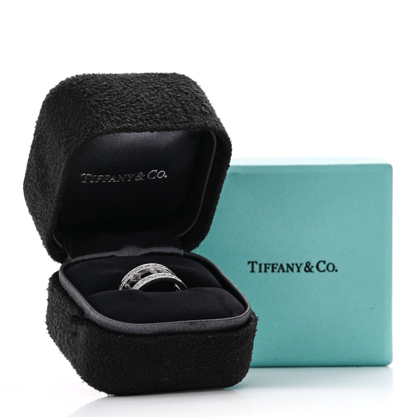18K White Gold Diamond Wide Atlas Open Ring 50 5.5