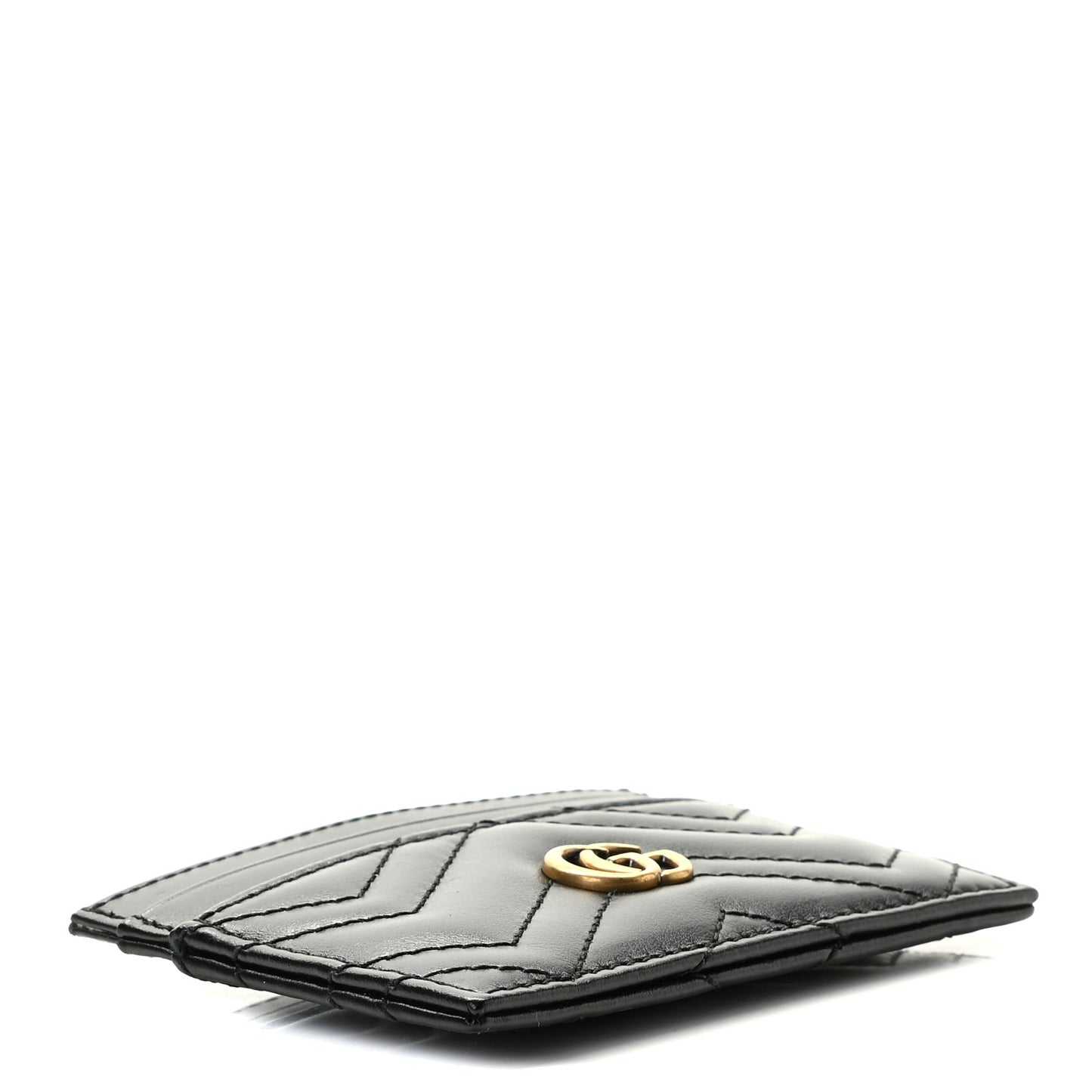Calfskin Matelasse GG Marmont Card Holder Black