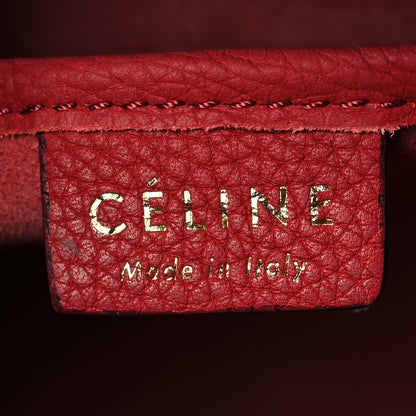 Celine Drummed Calfskin Nano Luggage Red 6 of 14