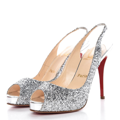 Christian Louboutin Glitter Hyper Prive 120 Pumps 40 Silver 3 of 8