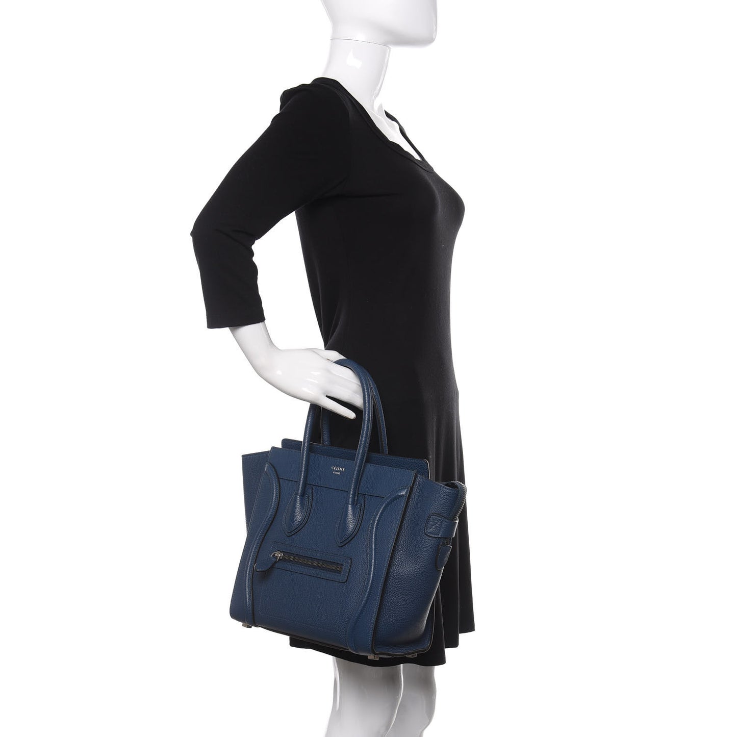 Drummed Calfskin Micro Luggage Petrol
