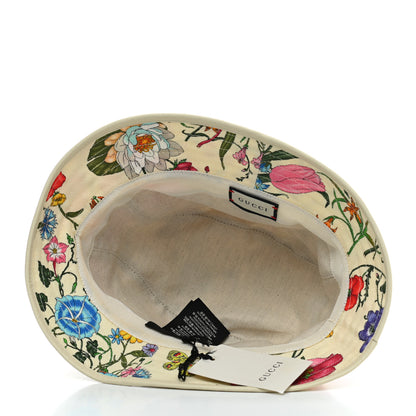 Gucci GG Flora Fedora Hat S White 6 of 7