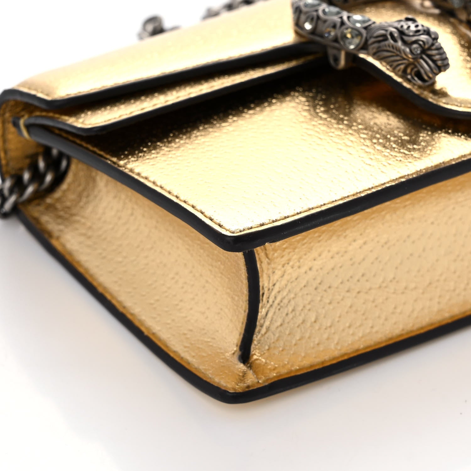 Gucci Metallic Calfskin Super Mini Dionysus Shoulder Bag Gold 8 of 9