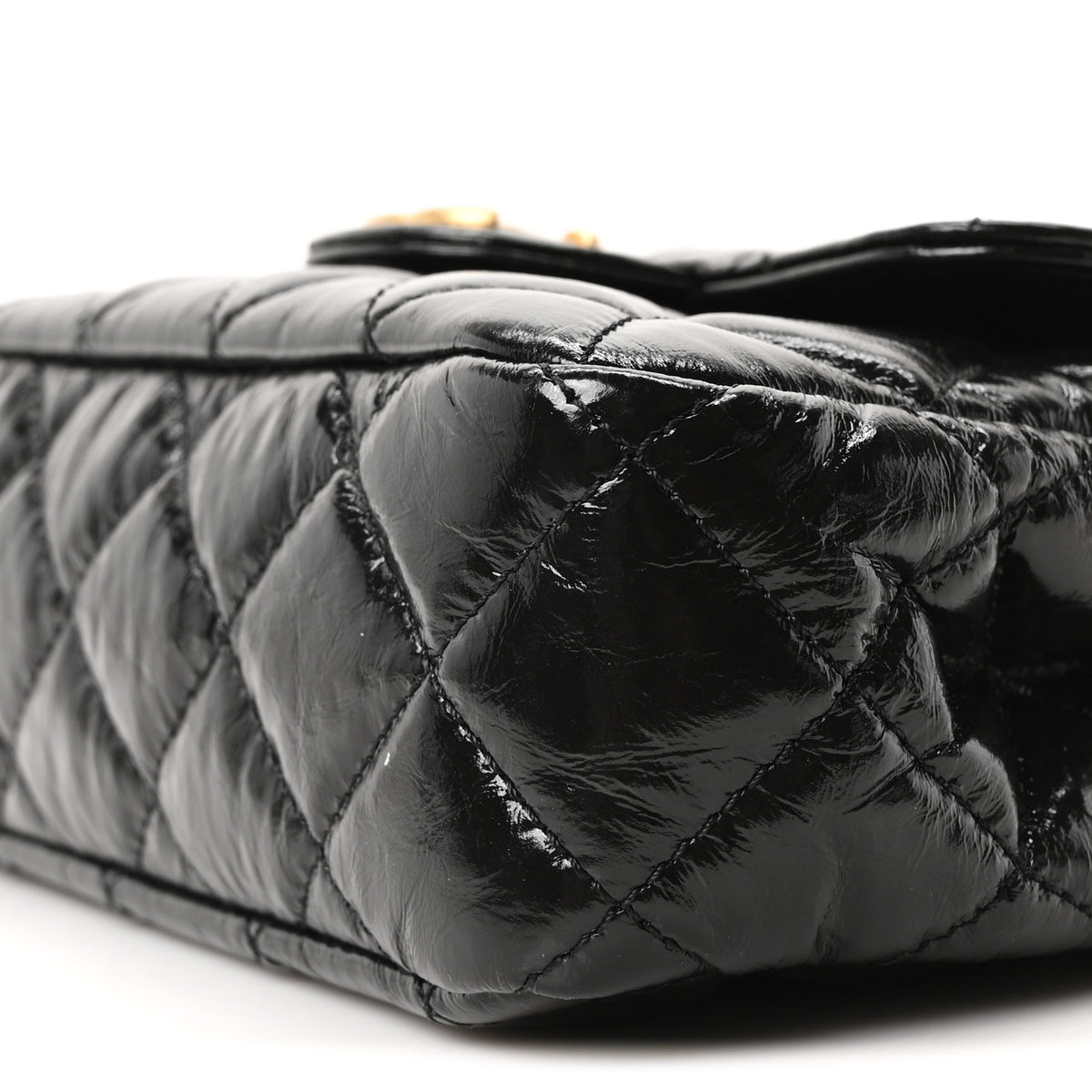 Chanel Shiny Crumpled Calfskin Quilted Small Wavy CC Hobo Black 10 of 11