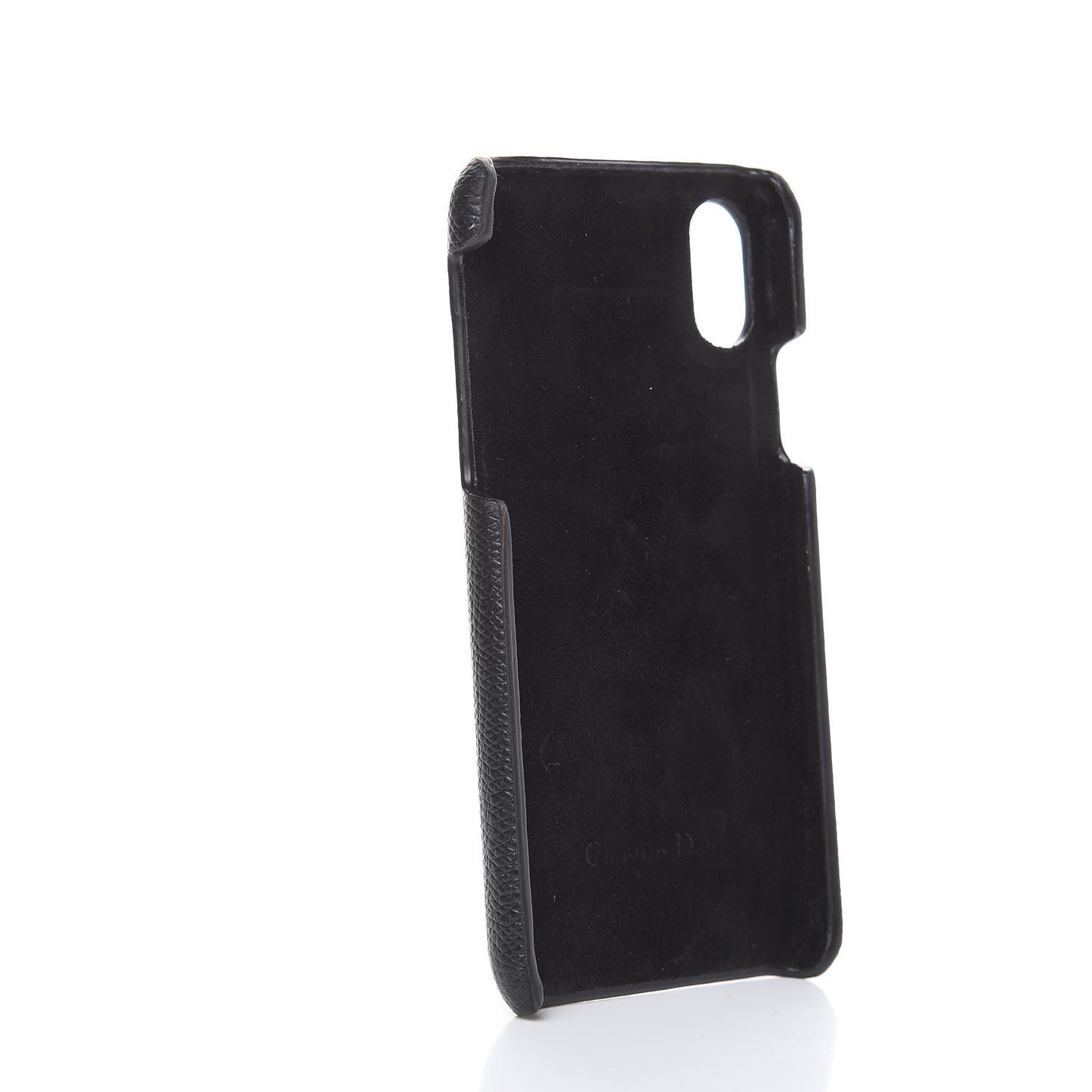 Grained Calfskin Saddle iPhone X Case Black