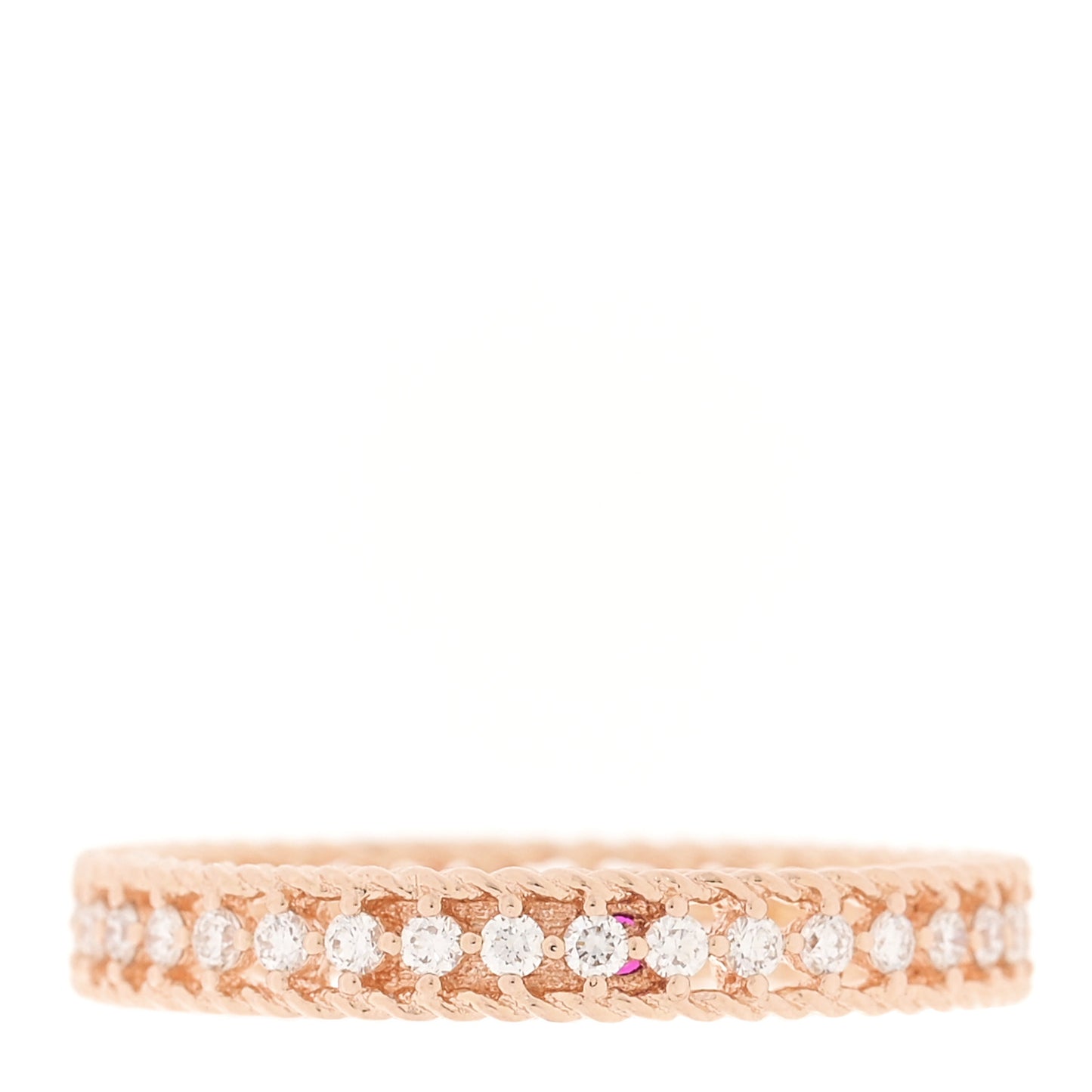 18K Rose Gold Diamond Symphony Princess Band Ring 54 7