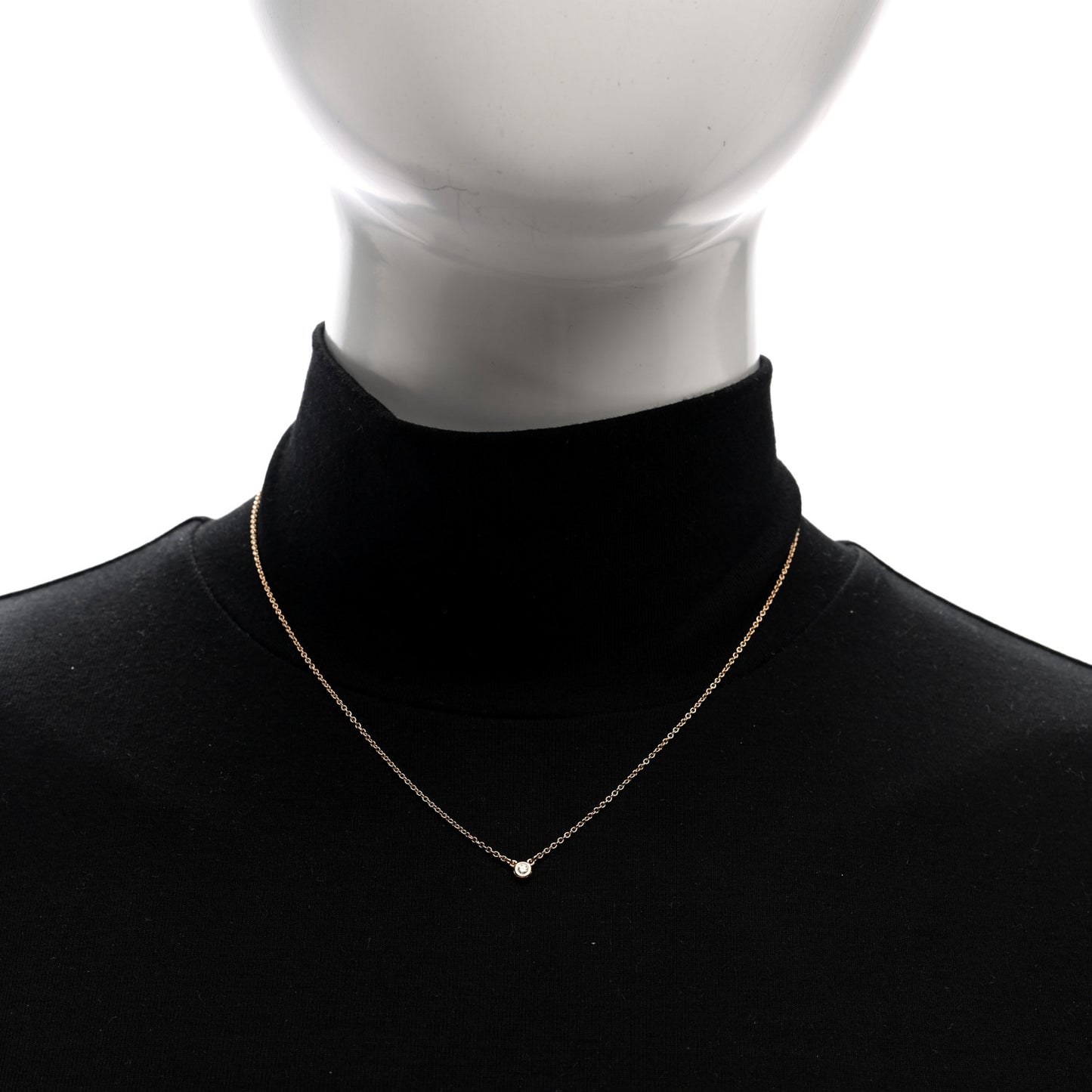 18K Rose Gold Diamond .04ct Elsa Peretti Diamonds by the Yard Pendant Necklace