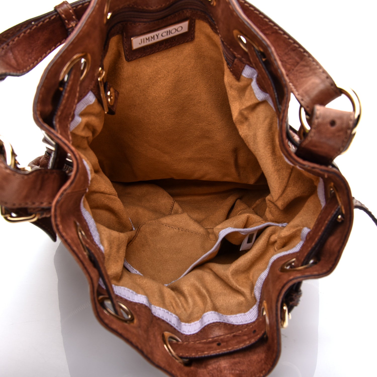 Jimmy Choo Calfskin Ramona Bucket Bag Brown 5 of 12
