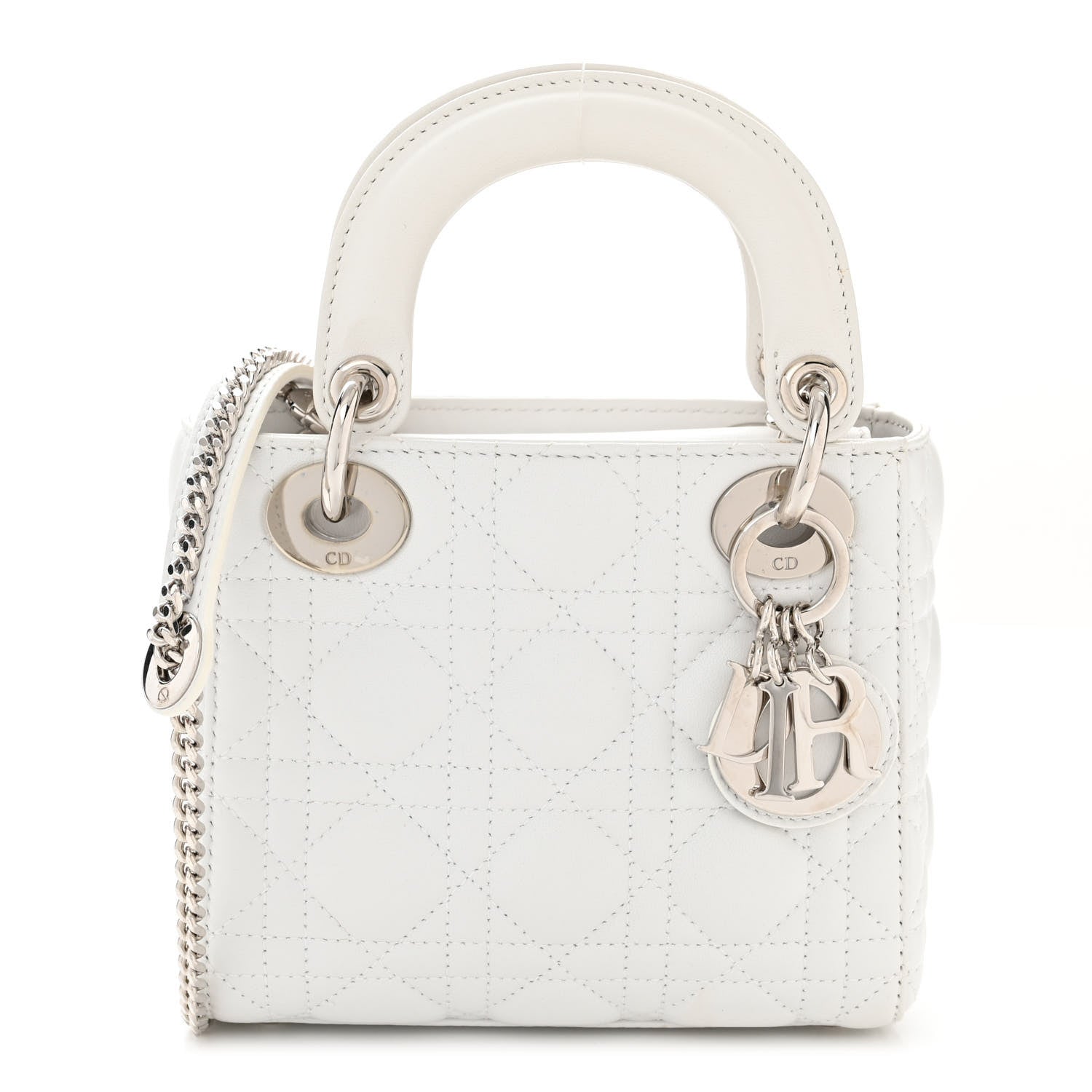 Christian Dior Lambskin Cannage Mini Lady Dior White 1 of 11