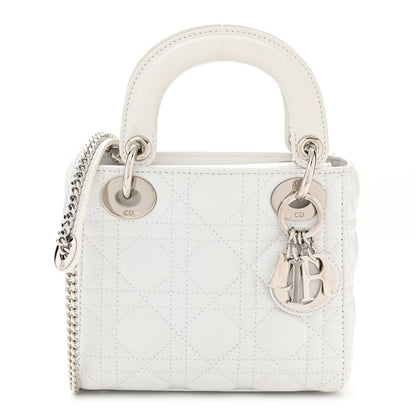 Christian Dior Lambskin Cannage Mini Lady Dior White 1 of 11