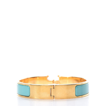 Hermes Enamel Narrow Clic Clac H Bracelet PM Bleu Atoll 3 of 7