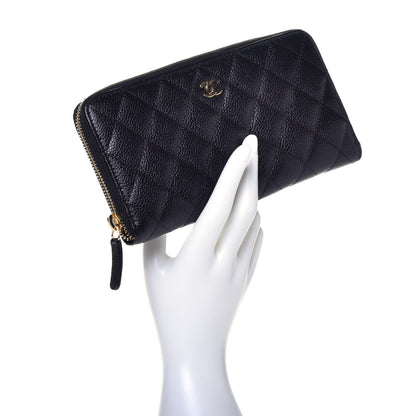 Chanel Caviar Quilted Large Gusset Zip Around Wallet Black 2 of 9