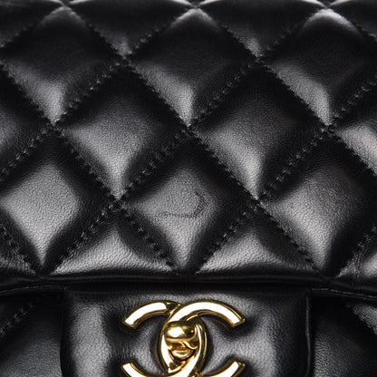 Chanel Lambskin Quilted Jumbo Double Flap Black 11 of 16