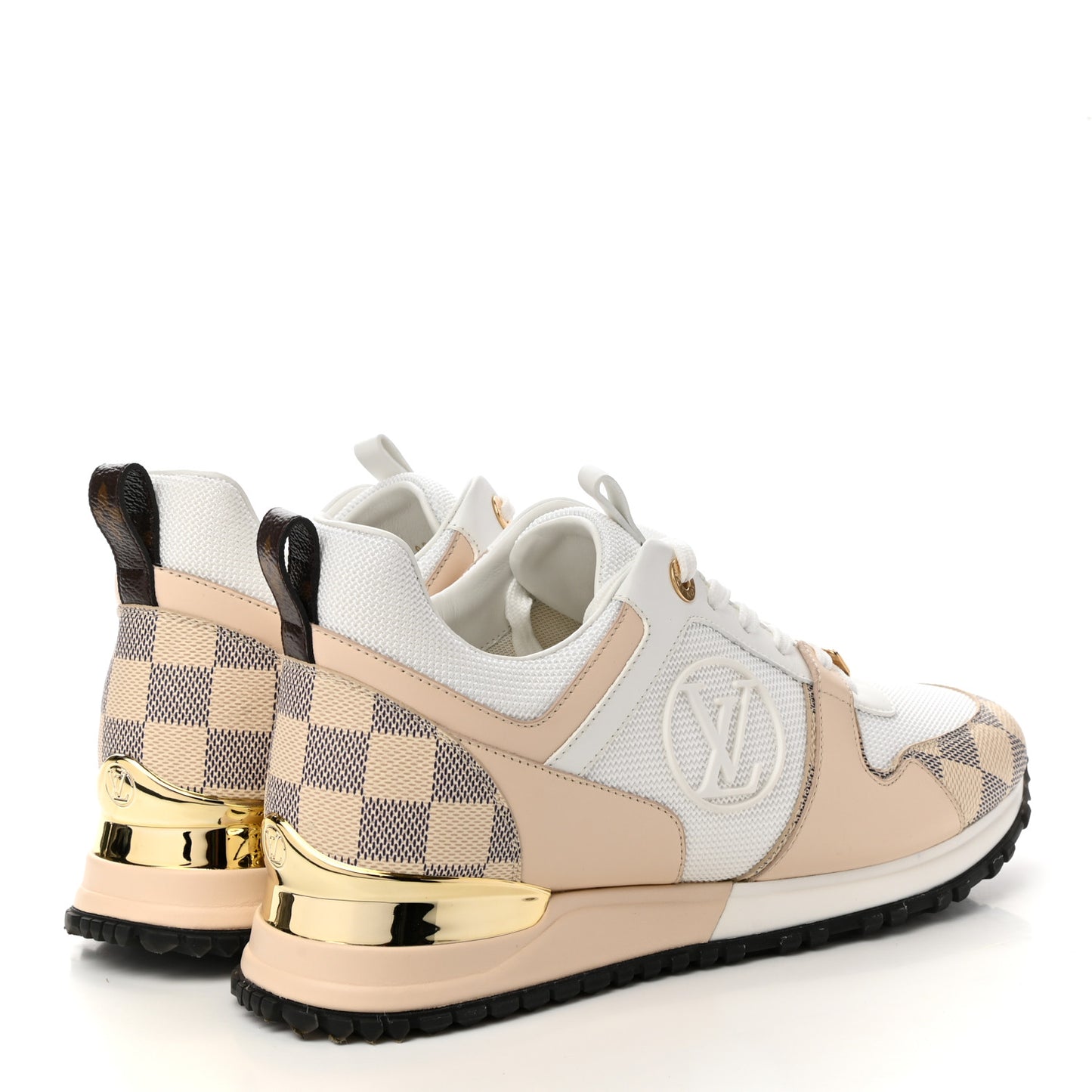 Calfskin Damier Azur Run Away Sneakers 37 White
