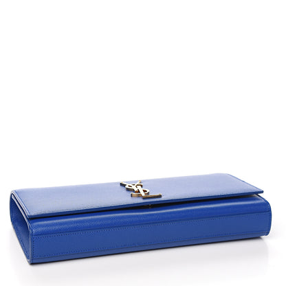 Saint Laurent Grain De Poudre Classic Monogram Cassandre Clutch Cobalt 3 of 6