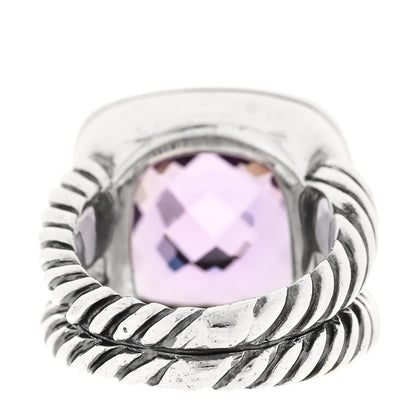David Yurman Sterling Silver Diamond Amethyst 14mm Albion Ring 51 5.75 3 of 4