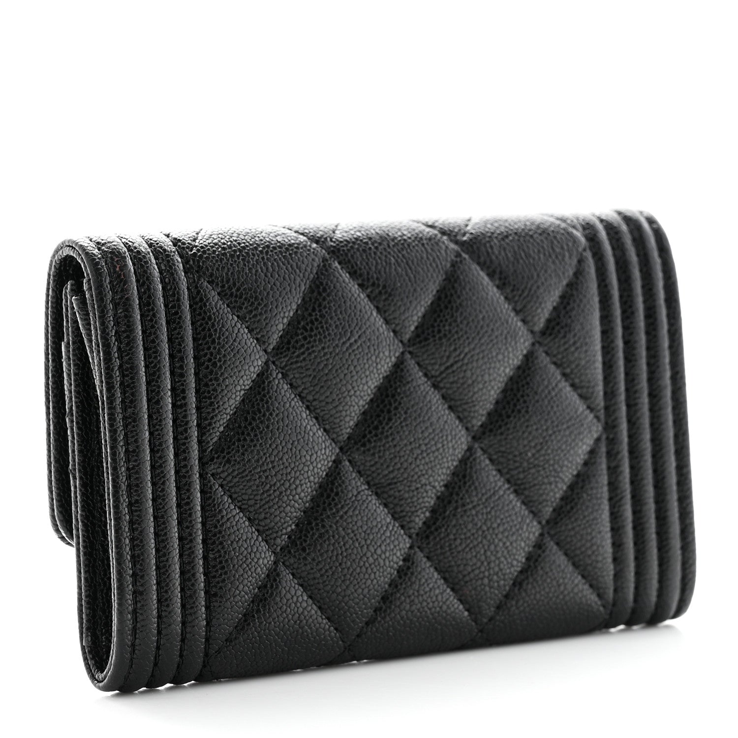Chanel Caviar Quilted Boy Flap Card Holder Black 3 of 9