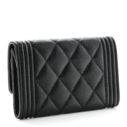 Chanel Caviar Quilted Boy Flap Card Holder Black 3 of 9