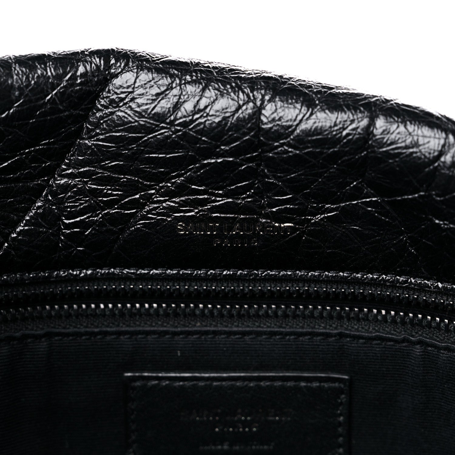 Saint Laurent Crinkled Calfskin Matelasse Monogram Medium Niki Chain Satchel Black 7 of 11