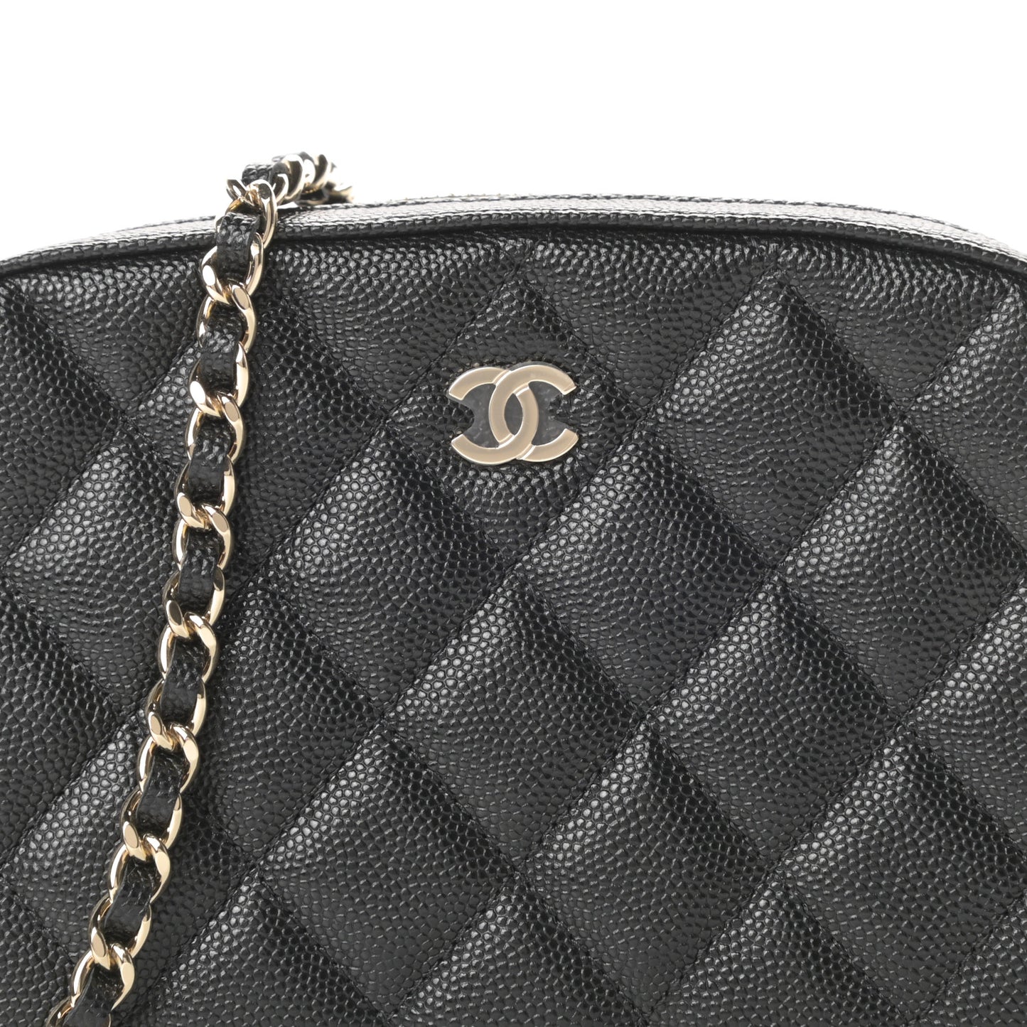 Caviar Quilted Vanity With Chain Black