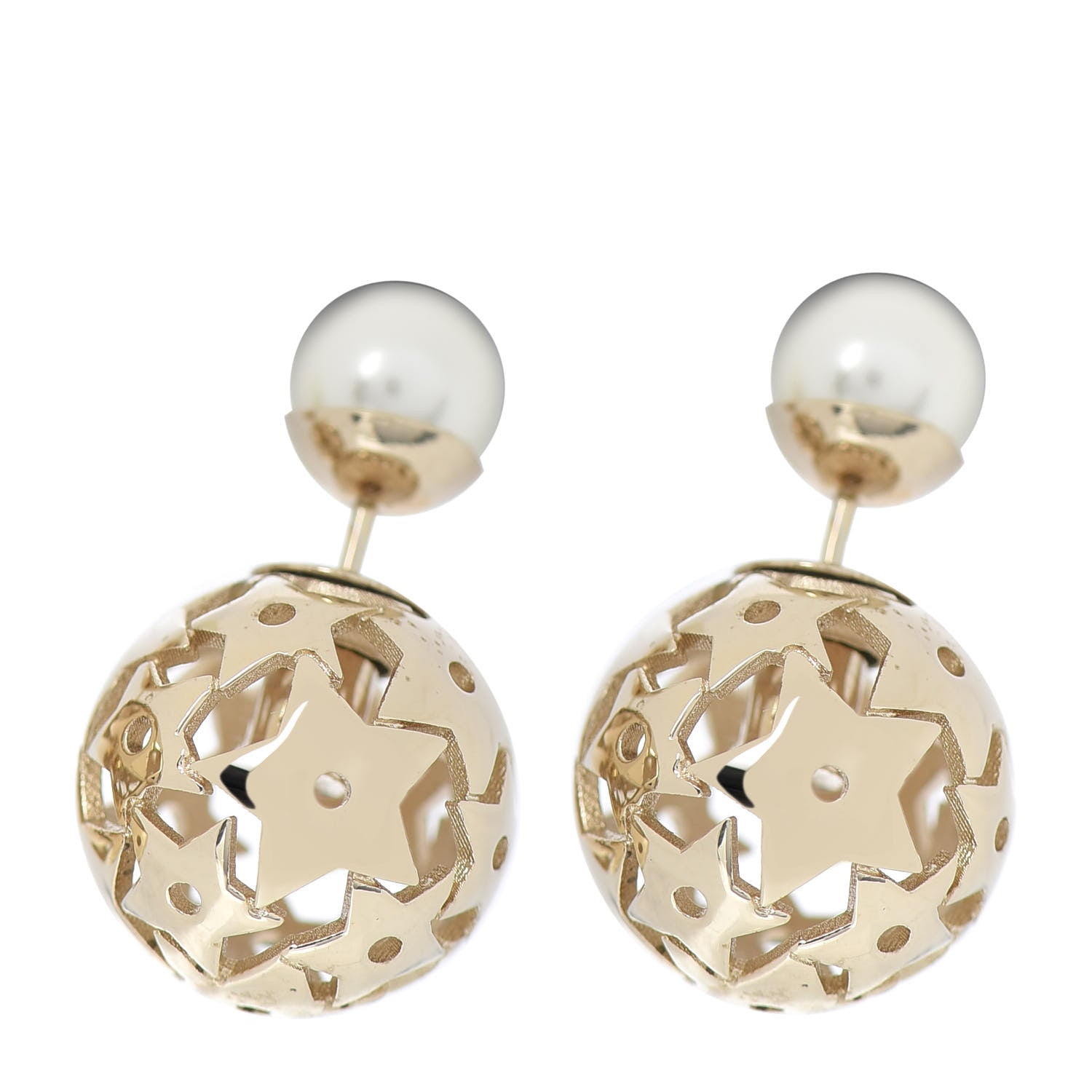 Christian Dior Pearl Star Mise En Dior Tribal Earrings Gold 1 of 4