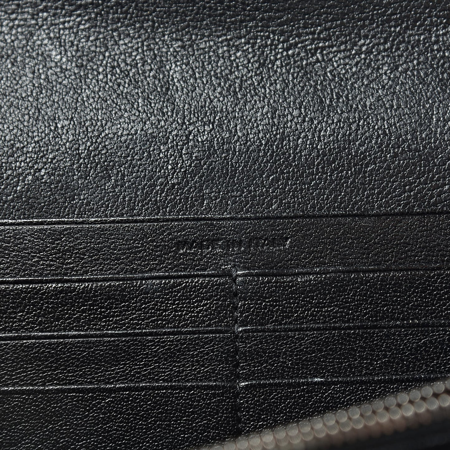 Lambskin Mixed Matelasse Quilted Large Monogram Envelope Wallet Black