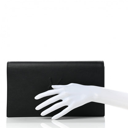 Saint Laurent Calfskin Monogram Large Belle De Jour Clutch Black 2 of 8