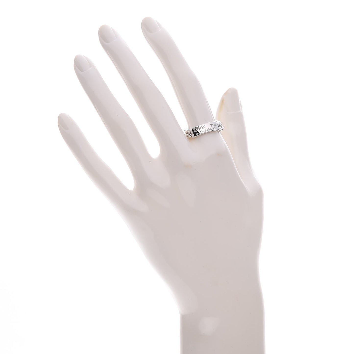 18K White Gold Gourmette Ring 53 6.25