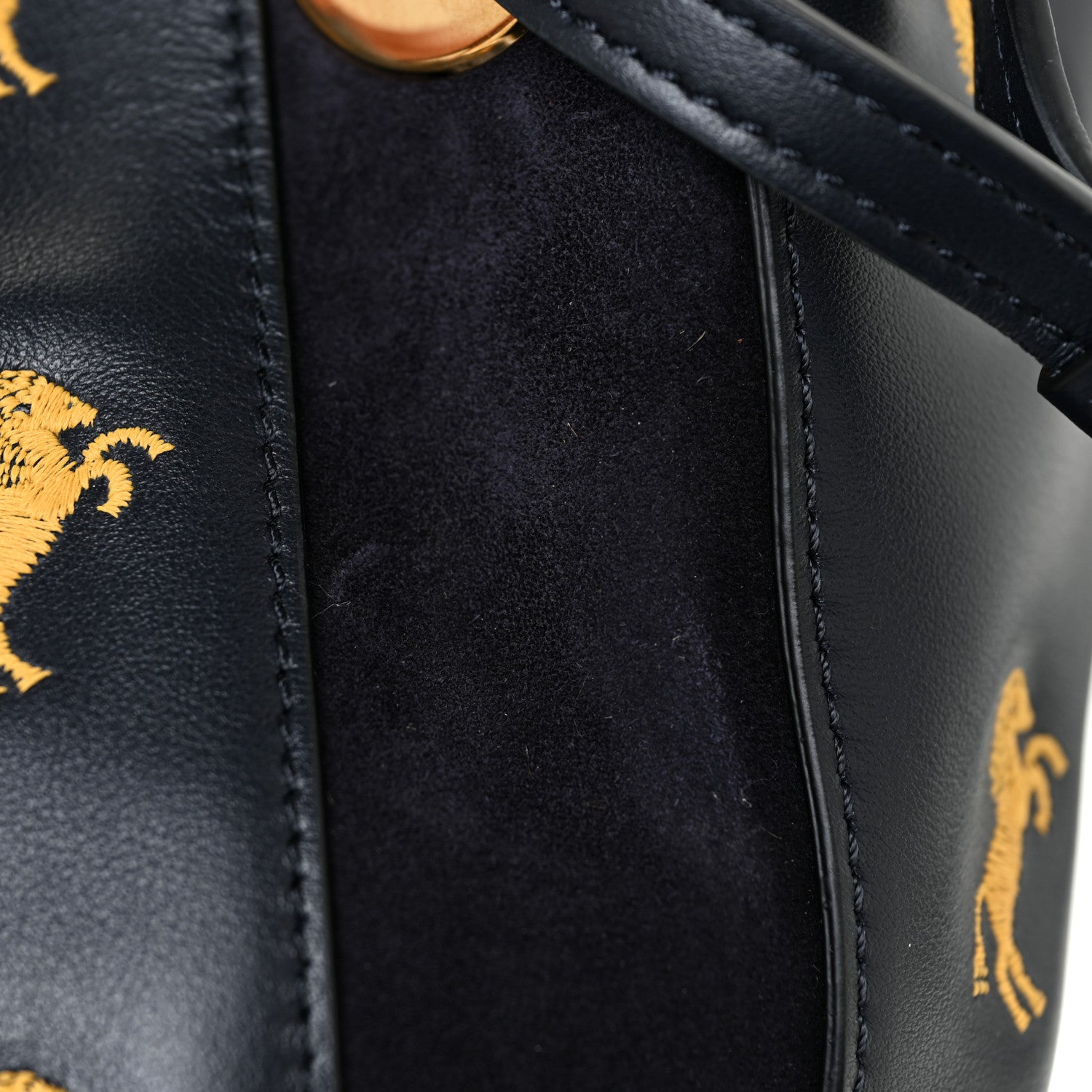 Chloe Smooth Calfskin Little Horses Embroidered Tao Zipped Tote Black 14 of 14
