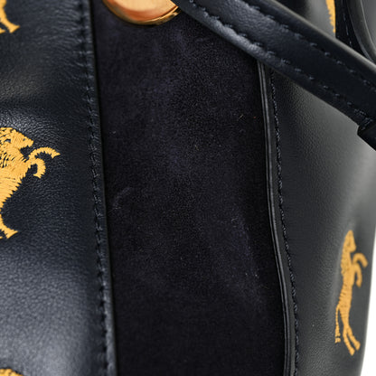 Chloe Smooth Calfskin Little Horses Embroidered Tao Zipped Tote Black 14 of 14