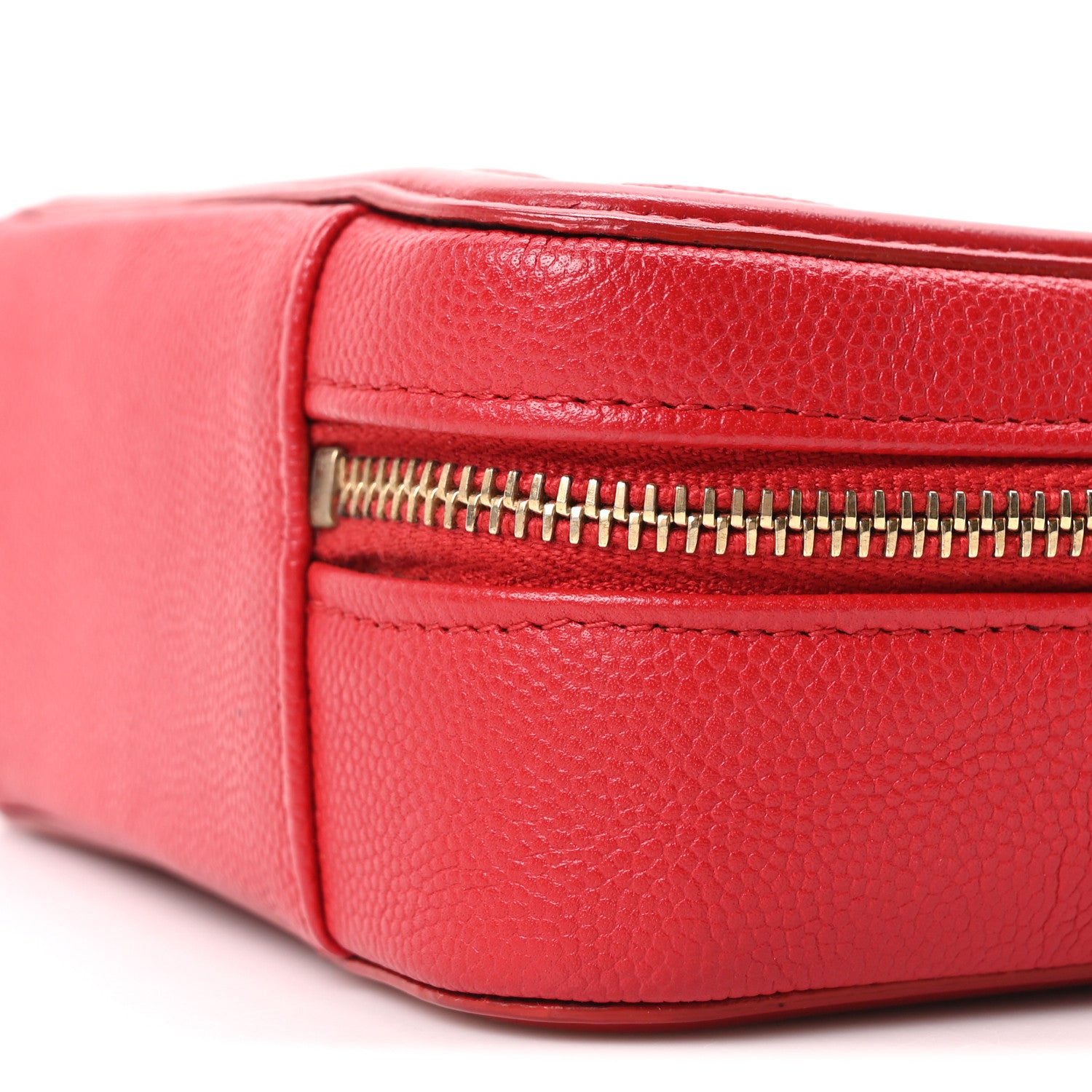 Chanel Caviar Quilted Filigree Vanity Clutch With Chain Red 10 of 10