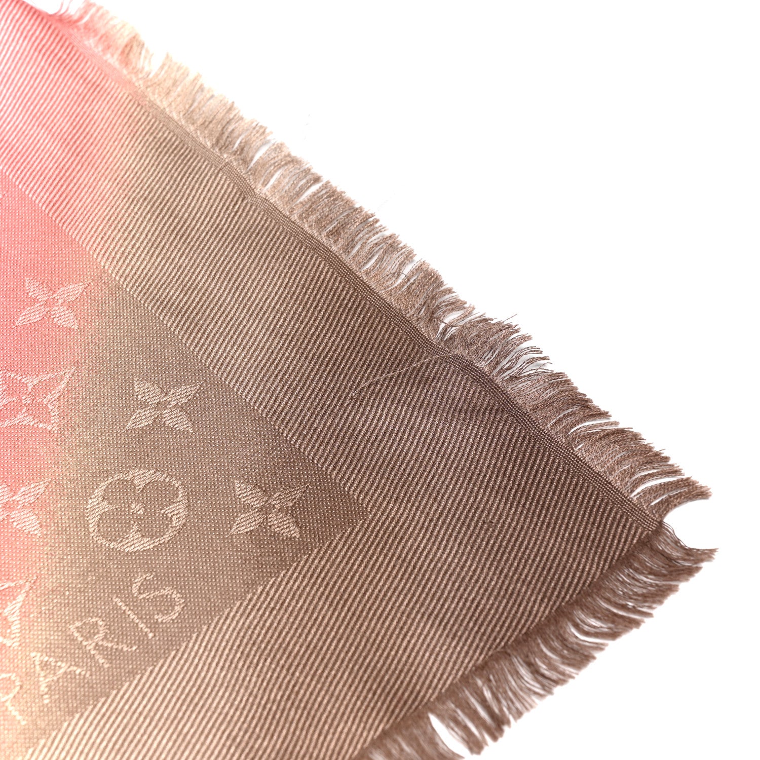 Louis Vuitton Silk Wool Monogram Tie Dye Shawl Rose 3 of 4
