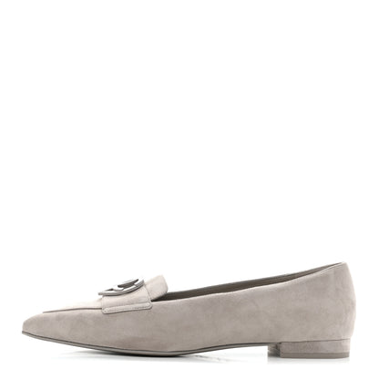 Chanel Suede Heart CC Loafers 40.5 Grey 1 of 9