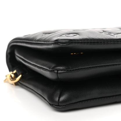 Louis Vuitton Lambskin Embossed Monogram Pochette Coussin Black 8 of 10