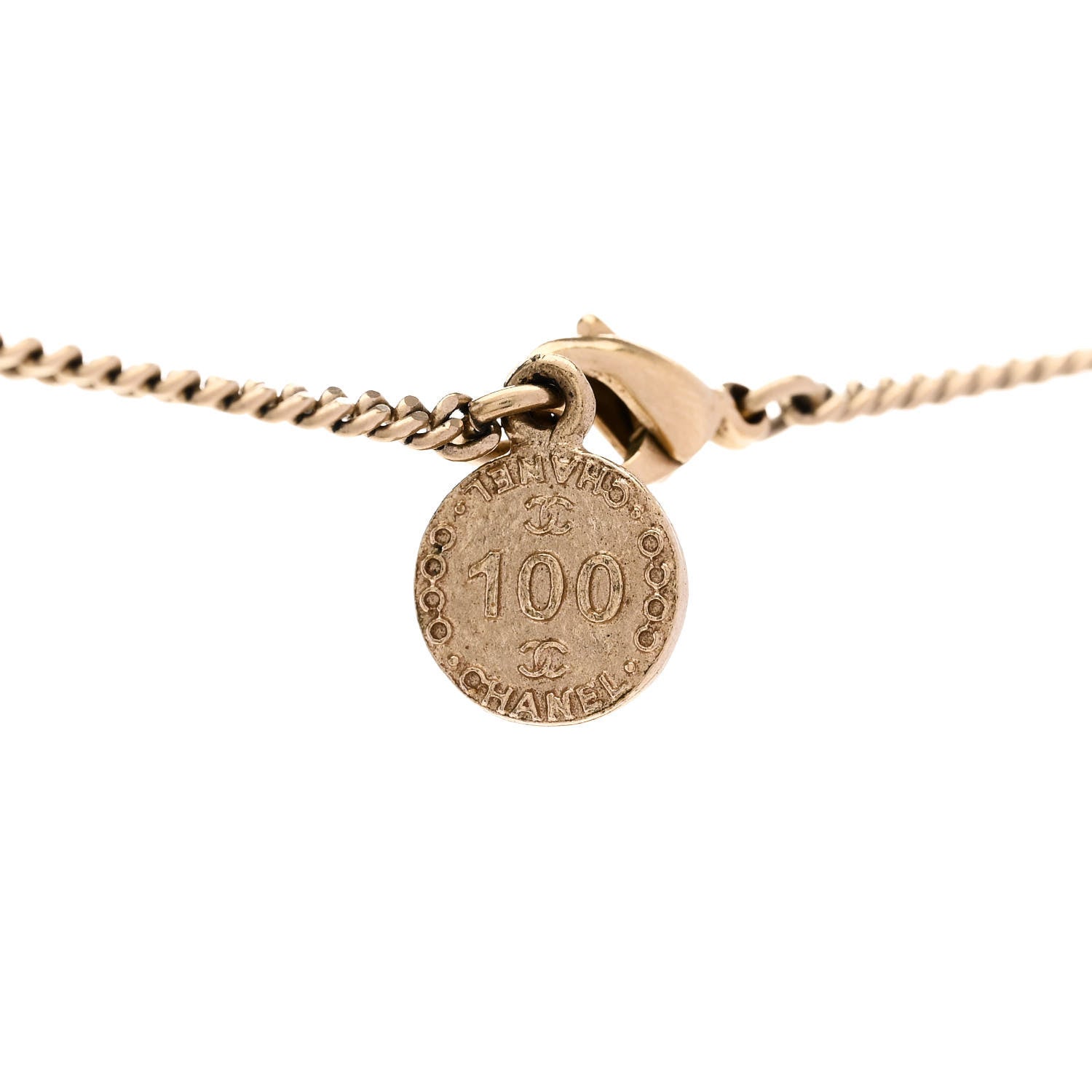 Chanel Pearl CC Pendant Necklace Gold 5 of 6