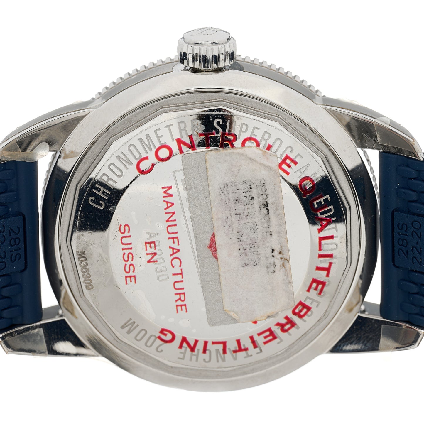 Stainless Steel Rubber 44mm Superocean Heritage Automatic Watch Blue AB2030161C1S1