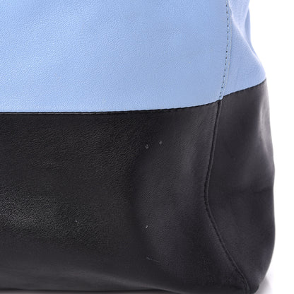Celine Lambskin Horizontal Bi-Color Cabas Black Glacier 11 of 16