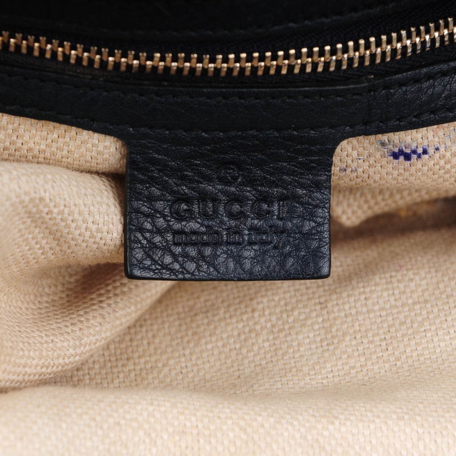 Gucci Pebbled Calfskin Large Soho Shoulder Bag Blue 7 of 11